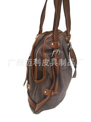 【網(wǎng)店代理 廠家低價(jià)直供帆布配真皮熱銷女背包 手袋廠家加工】價(jià)格,廠家,圖片,其他箱包,廣州邁利皮具制品廠-