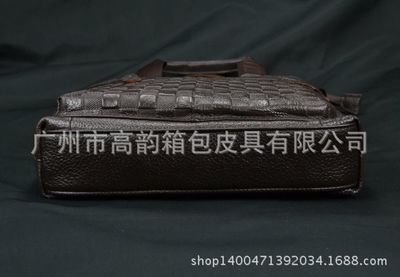 廣州高韻箱包皮具工廠大量現貨提供男士全牛皮單肩手提包Y7088-1#