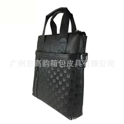 廣州高韻箱包皮具工廠現貨提供男士全牛皮手提單肩斜挎包Y7097#