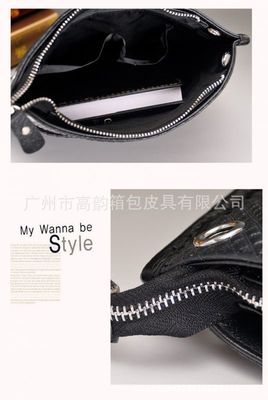 廣州高韻箱包皮具工廠現貨提供貨號Y7066#全真皮男士單肩斜挎包
