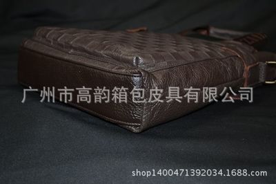 廣州高韻箱包皮具工廠大量現貨提供男士全牛皮單肩手提包Y7088-1#